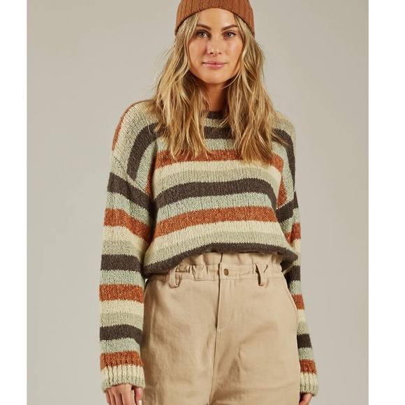 NWT Rylee + Cru - Women's Aspen Sweater - Multi Stripe, Size Medium - Picture 1 of 4